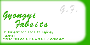 gyongyi fabsits business card